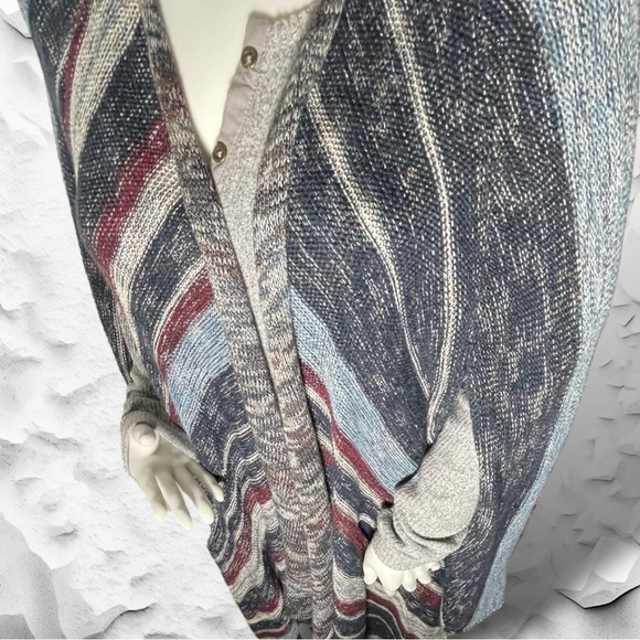 Free People The Big Trail Asymmetrical Poncho Cardigan Sweater Poncho Size Small - Picture 7 of 16